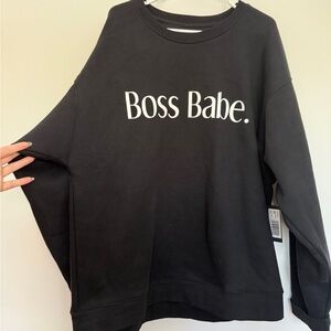 Brunette The Label Black Crew Neck Sweater
